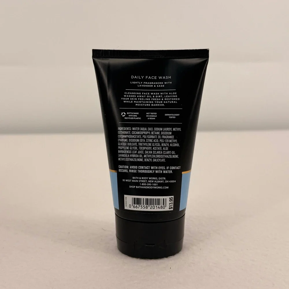 Bath & Body Works Daily Face Wash for Men with Aloe Lavender Sage 4oz Tube